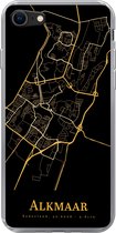 Geschikt voor iPhone 8 hoesje - Alkmaar - Stadskaart - Goud - Zwart - Siliconen Telefoonhoesje