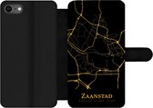 Bookcase Geschikt voor iPhone 7 telefoonhoesje - Zaanstad - Stadskaart - Gold - Met vakjes - Wallet case met magneetsluiting