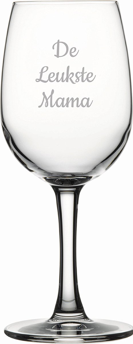 Gegraveerde witte wijnglas 26cl De Leukste Mama