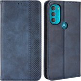 Vintage Book Case - Motorola Moto G71 Hoesje - Blauw