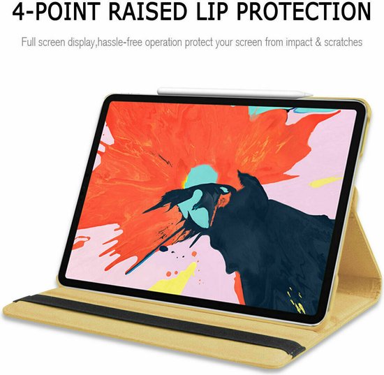 iPad Air 2022 Hoes 360 Graden Draaibare Goud iPad Air 5 hoes bookcase