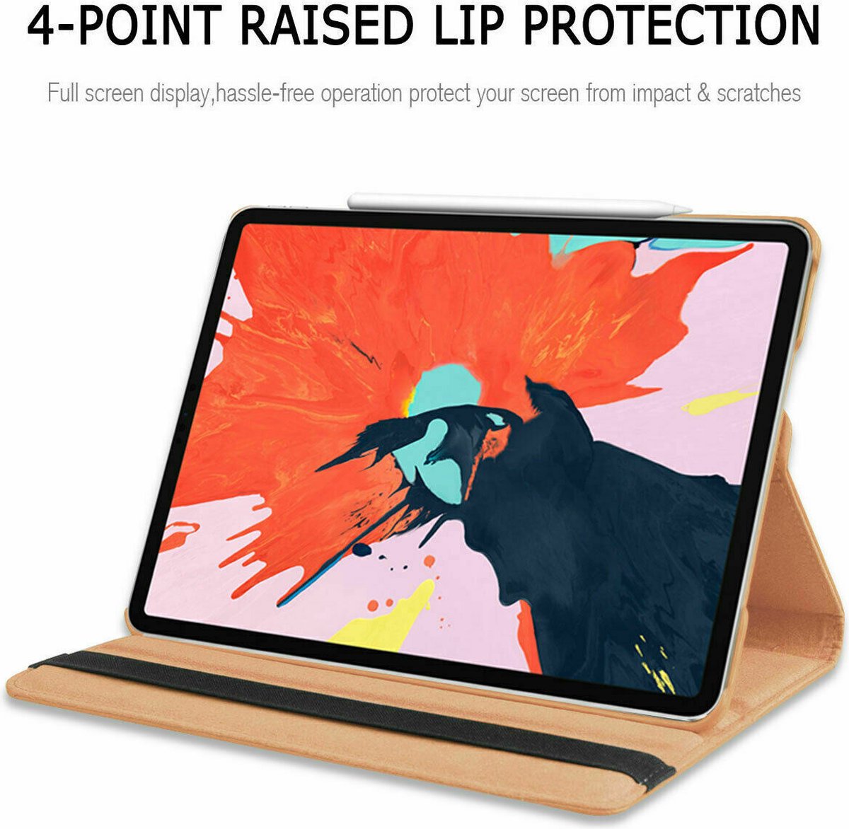 iPad Air 2022 Hoes 360 Graden Draaibare Rose Goud iPad Air 5 hoes