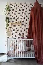 Roomblush - Behang Leopard - Beige-Bordeaux - Vliesbehang - 200cm x 285cm