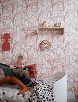 Roomblush - Behang Palmleaves - Roze - Vliesbehang - 200cm x 285cm