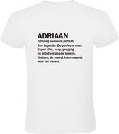 Adriaan | Heren T-shirt | Wit | Jongensnaam | Woordenboek | Betekenis | Verjaardag | Grappig | Cadeau
