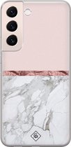 Samsung S22 hoesje siliconen - Rose all day | Samsung Galaxy S22 case | grijs | TPU backcover transparant