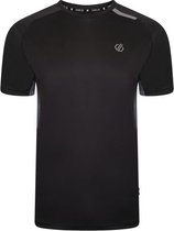 Het Dare2B Peerless II T-shirt met korte mouwen - heren - Q-Wic Plus - lichtgewicht - Zwart