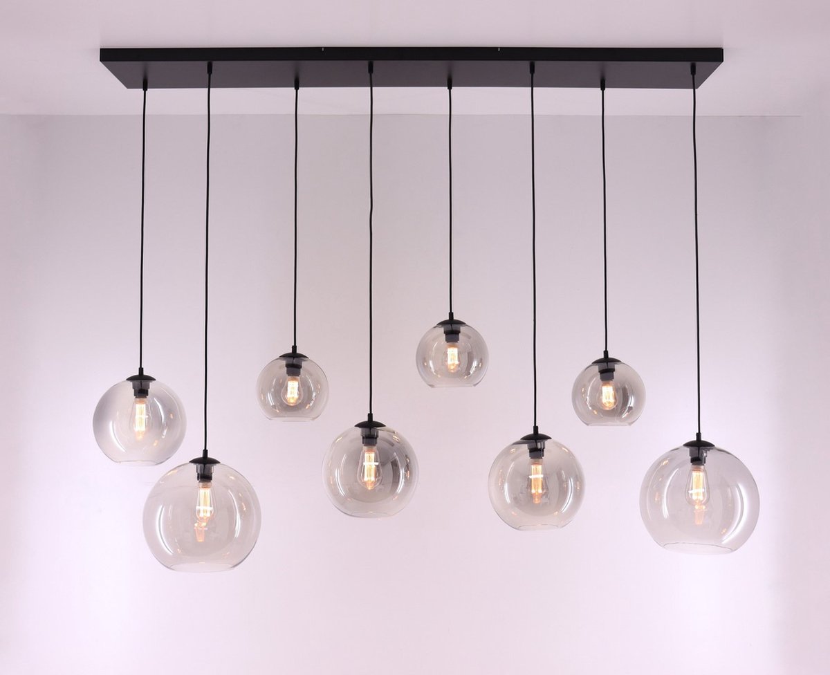 Hanglamp 8-lichts bollen - EEF Grey Bol