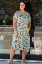 HASVEL-Groote maat A-symmetrischjurk-Met patroon jurk- Maat 4XL- Casual jurk- HASVEL-Plus Size A-symmetricdress-Patterned dress-Size 4XL-casual dress