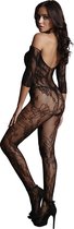 Lace Sleeved Bodystocking - Black - O/S - Maat O/S