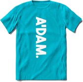 A'Dam Amsterdam T-Shirt | Souvenirs Holland Kleding | Dames / Heren / Unisex Koningsdag shirt | Grappig Nederland Fiets Land Cadeau | - Blauw - M