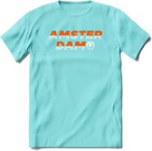 Amsterdam T-Shirt | Souvenirs Holland Kleding | Dames / Heren / Unisex Koningsdag shirt | Grappig Nederland Fiets Land Cadeau | - Licht Blauw - L