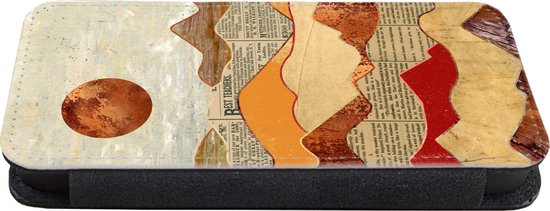 Étui pour téléphone Bookcase iPhone 13 Mini - Vintage - Journal - Imprimé marbré - Avec poches - Étui portefeuille avec fermeture magnétique