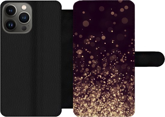 Bookcase Geschikt voor iPhone 13 Pro Max telefoonhoesje - Abstract - Glitter - Licht - Design - Met vakjes - Wallet case met magneetsluiting