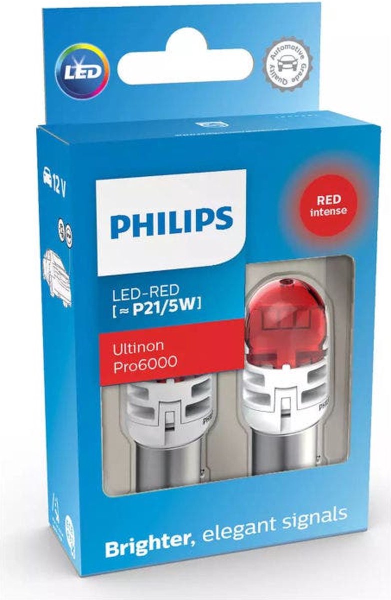 Philips Ultinon Pro6000 BAY15d / P21-5w Red set 11499RU60X2