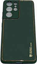 Samaung Galaxy S22 Groen Luxe High Quality Leather achterkant hoesje