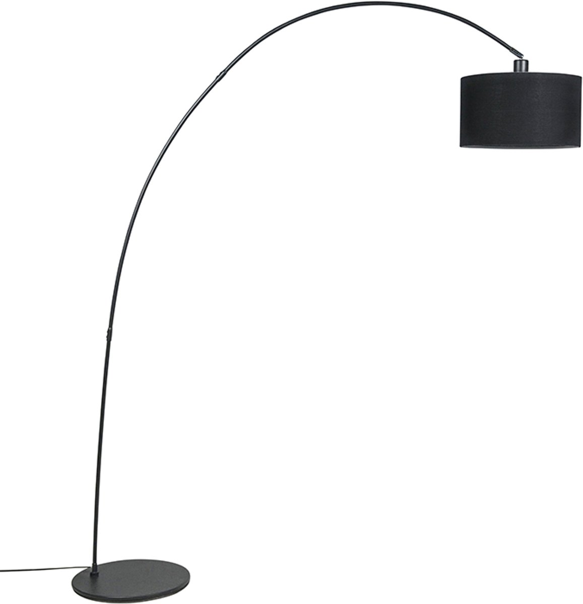 QAZQA vinossa fl - Staande booglamp - 1 lichts - H 1740 mm - Zwart