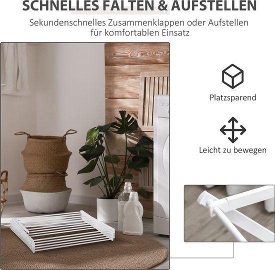 HOMCOM Winkelwagen Winkeltrolley, Trappenklimmer, Opvouwbaar, Telescopische Greep, tot Max. 65
