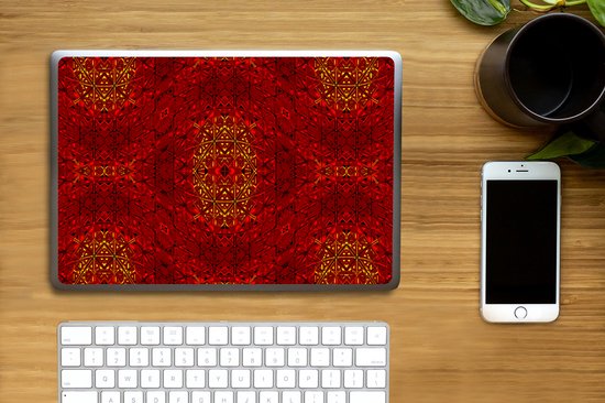 Sticker ordinateur portable - 14 pouces - Motif - Abstrait - Rouge