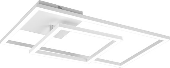 LED Plafondlamp - Plafondverlichting - Trion Pado - 25W - Warm Wit 3000K - Dimbaar - Rechthoek - Mat Wit - Aluminium