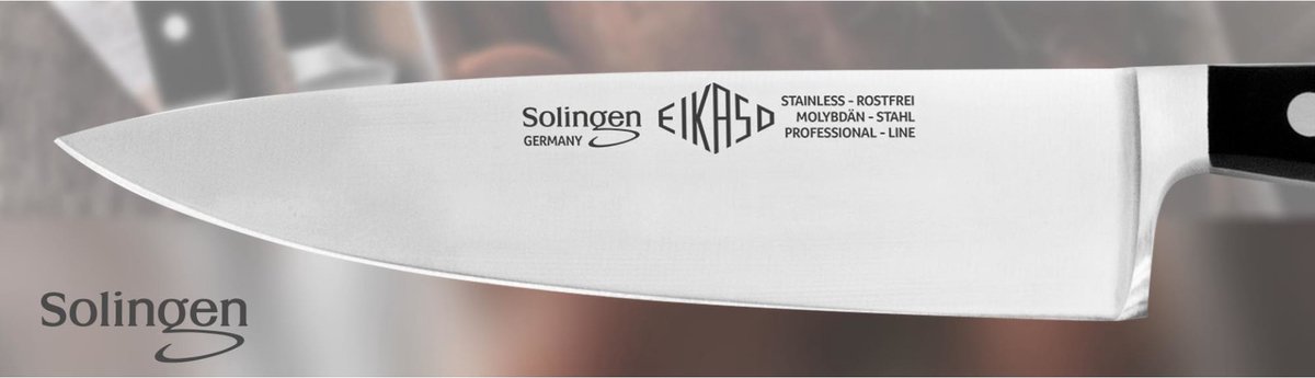 Eikaso Solingen 18 cm Koksmes met Stijf Lemmet – Perfecte Snijpartner in de Keuken