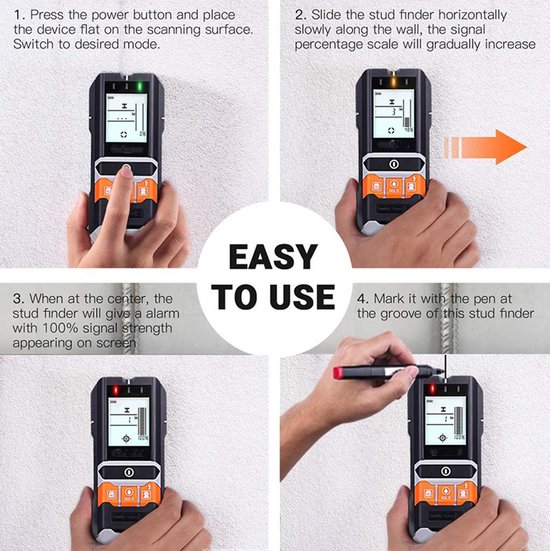 7-in-1 Digitale Wandscanner Stud Finder Detector met LCD-scherm