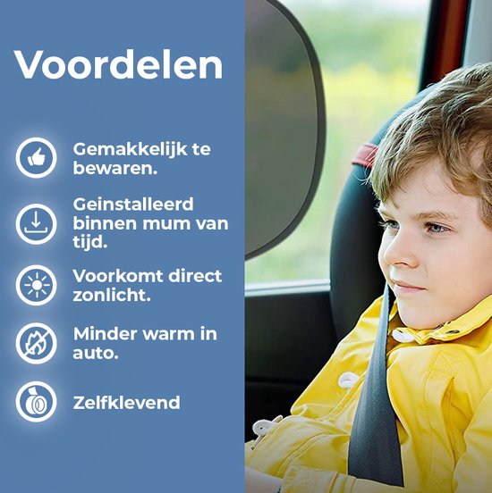 Extra donker zonnescherm auto baby – zelfklevend – UV protectie