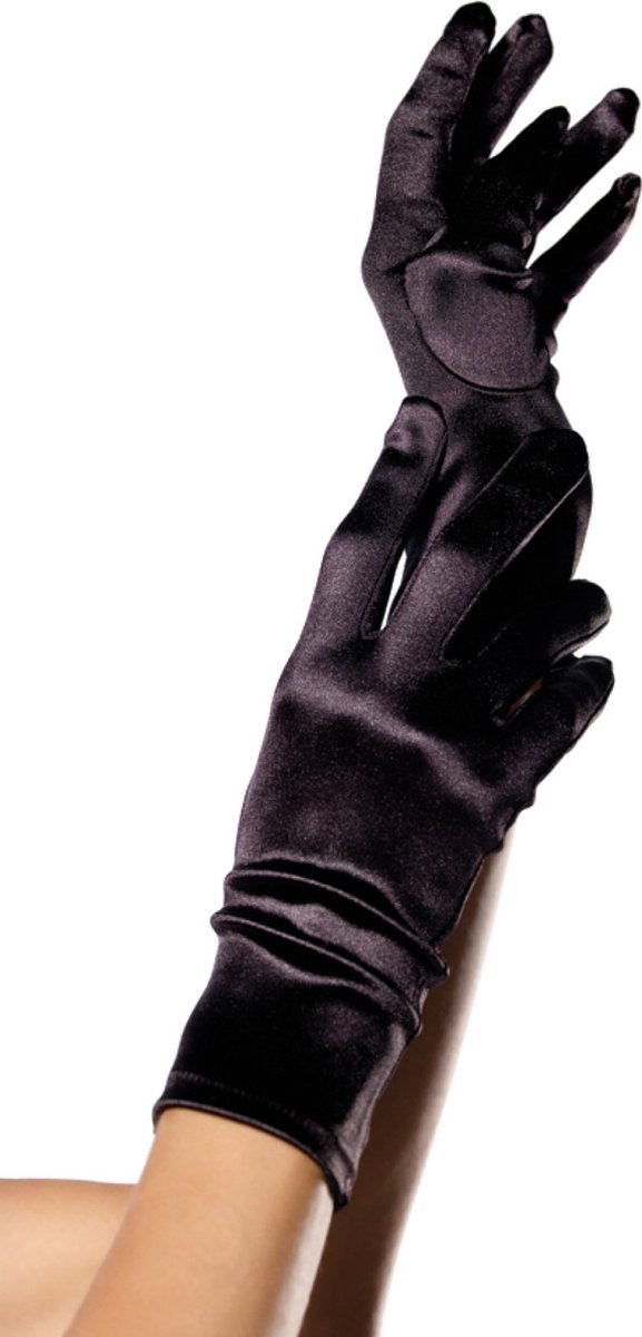 Wrist Length Satin Gloves