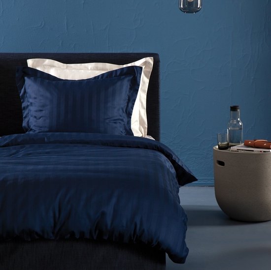 Damai Linea - Dekbedovertrek - 240x200/220 cm - Lits-jumeaux - Indigo + 2 kussenslopen 60x70 van Damai — afbeelding 3