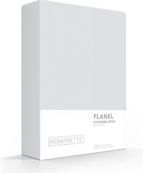 Romanette flanellen kussenslopen (set van 2) - Silver - 60x70 cm