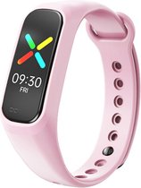 Siliconen Smartwatch bandje - Geschikt voor Oppo band siliconen bandje - roze - Strap-it Horlogeband / Polsband / Armband - Oppo band siliconen band