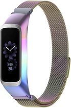 Milanees Smartwatch bandje - Geschikt voor Samsung Galaxy Fit 2 Milanese band - regenboog - Strap-it Horlogeband / Polsband / Armband