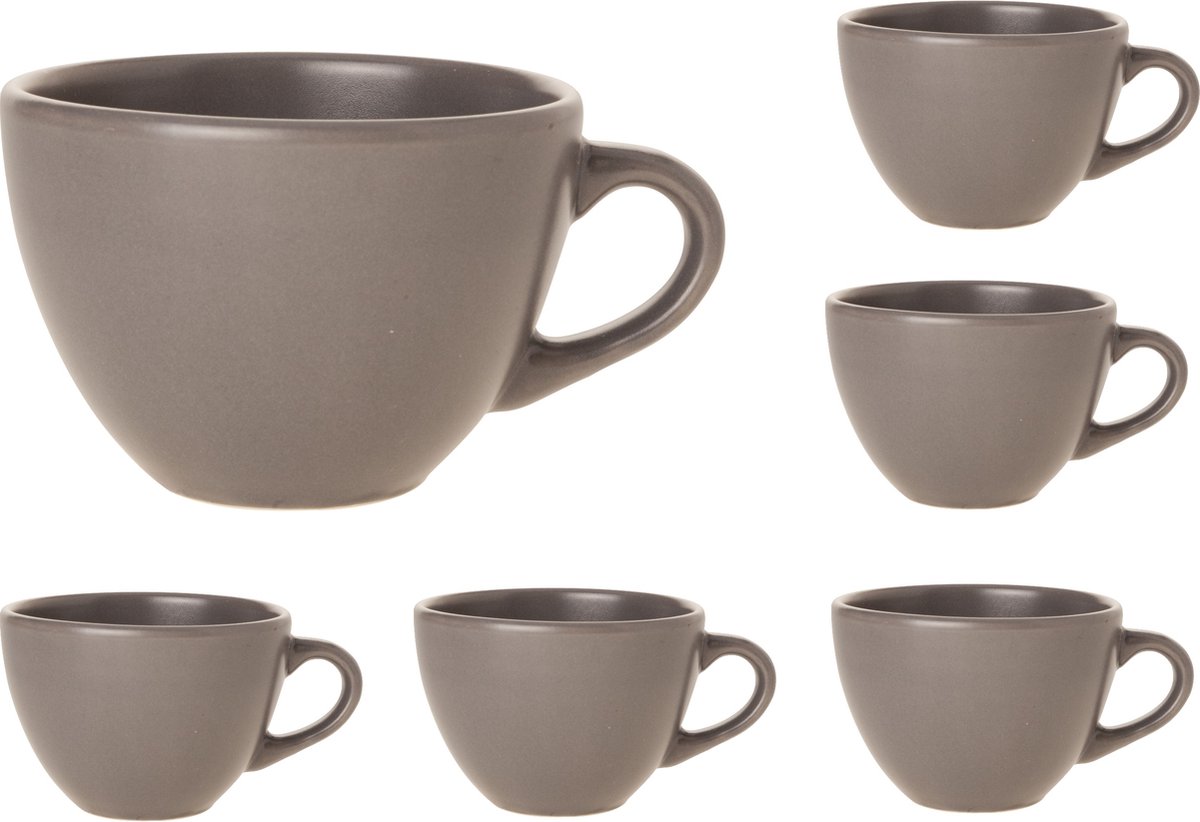 Cosy & Trendy Serena mok donker grijs, 200 ml, 6 stuks