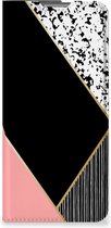 Bookcase Hoesje OPPO Find X5 Pro Smart Cover Black Pink Shapes