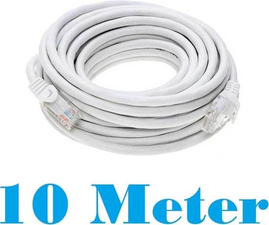 Internetkabel - 10 Meter - Wit - CAT6 Ethernet Kabel - RJ45 UTP Kabel -  Netwerk Kabel | bol.com