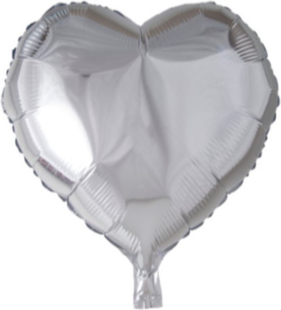 Folie ballon hart zilver 46 x 49 cm - .