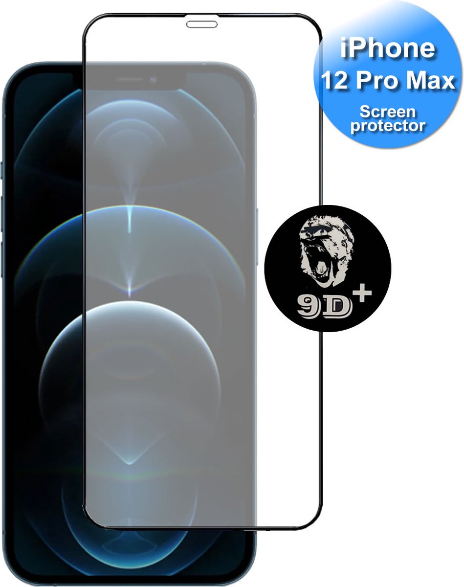 Screenprotector geschikt voor iPhone 12 Pro Max - Premium 9D Screen Protector - Transparant 9H Gehard Glas Screenprotector