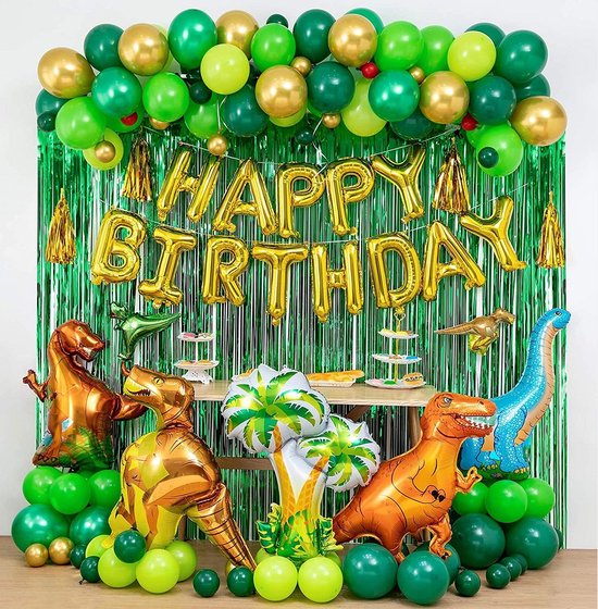 100 PCs Bos Dinosaurus Ballonboog – Ballon Verjaardag – Decoratie- Babyshower – Verjaardag – Bruiloft – Feest - Complete Set