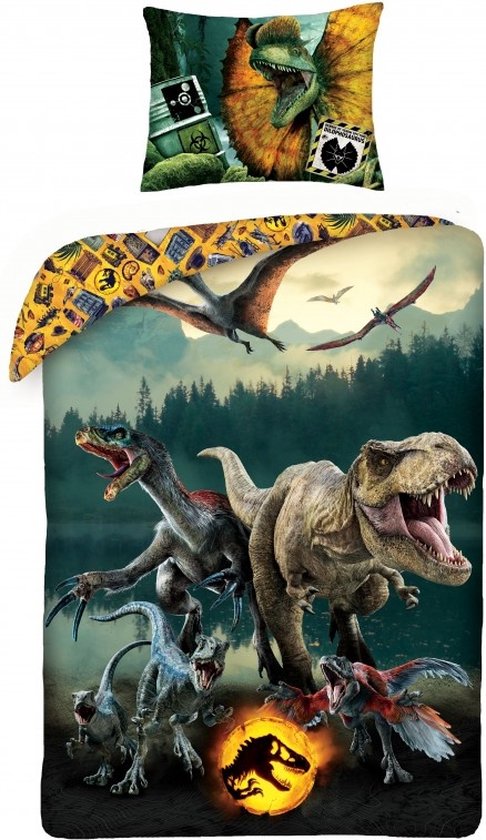 Jurassic World Dekbedovertrek Danger - Eenpersoons - 140 x 200 cm - Katoen