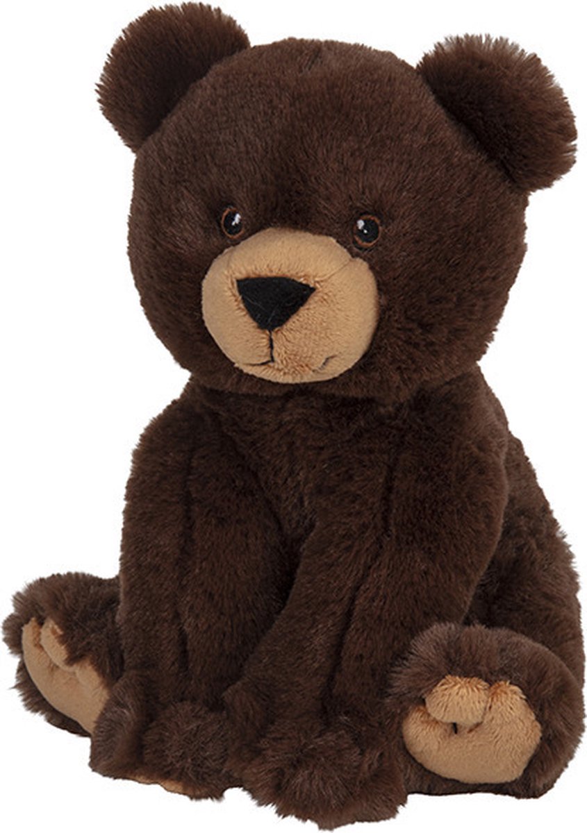 Nature Planet Pluche dieren knuffel - Bruine Beer - van 21 cm - speelgoed beren - teddy beer