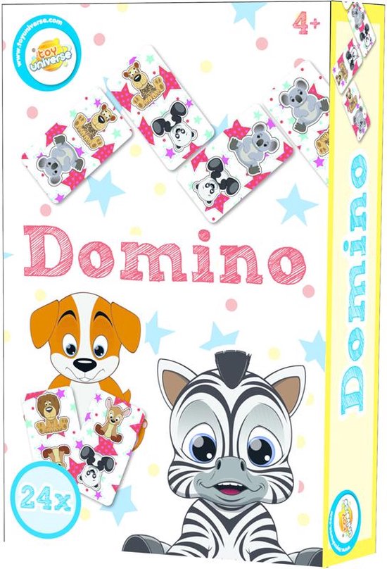 Dieren Domino spel - 24 delig - Familie spellen - Dieren - Kinderspel - Dominospel - Kinder domino - Cadeau kind- Vloerspel - Speelgoed - Puzzel - Voor kinderen en volwassenen - Voor jongens en meisjes - Klassiek spel - Kaartspel- Denkspel