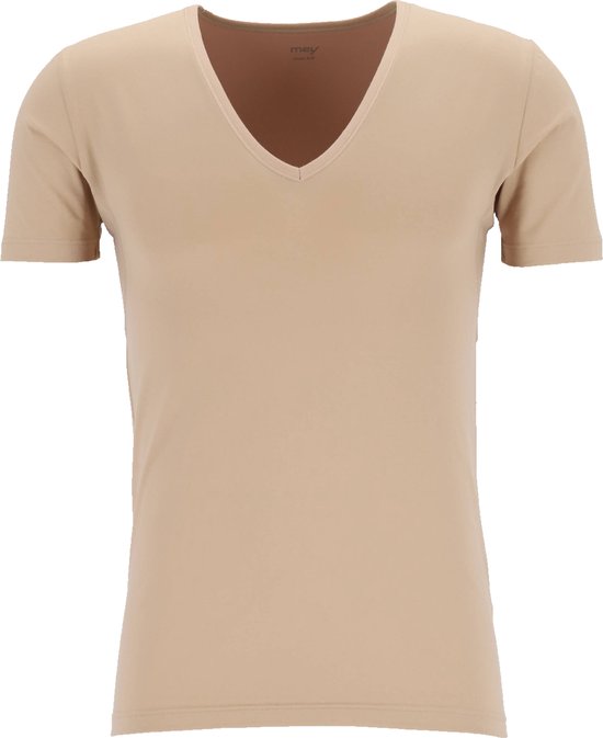 T-shirt fonctionnel Mey Dry Cotton (pack de 1) - T-shirt homme coupe classique col V profond - Beige - Taille: S