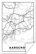 Poster Stadskaart – Zwart Wit - Kaart – Aarschot – België – Plattegrond - 120x180 cm XXL