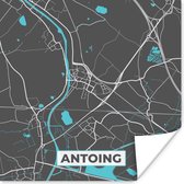 Poster Stadskaart – Grijs - Kaart – Antoing – België – Plattegrond - 30x30 cm