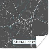 Poster België – Saint Hubert – Stadskaart – Kaart – Blauw – Plattegrond - 75x75 cm