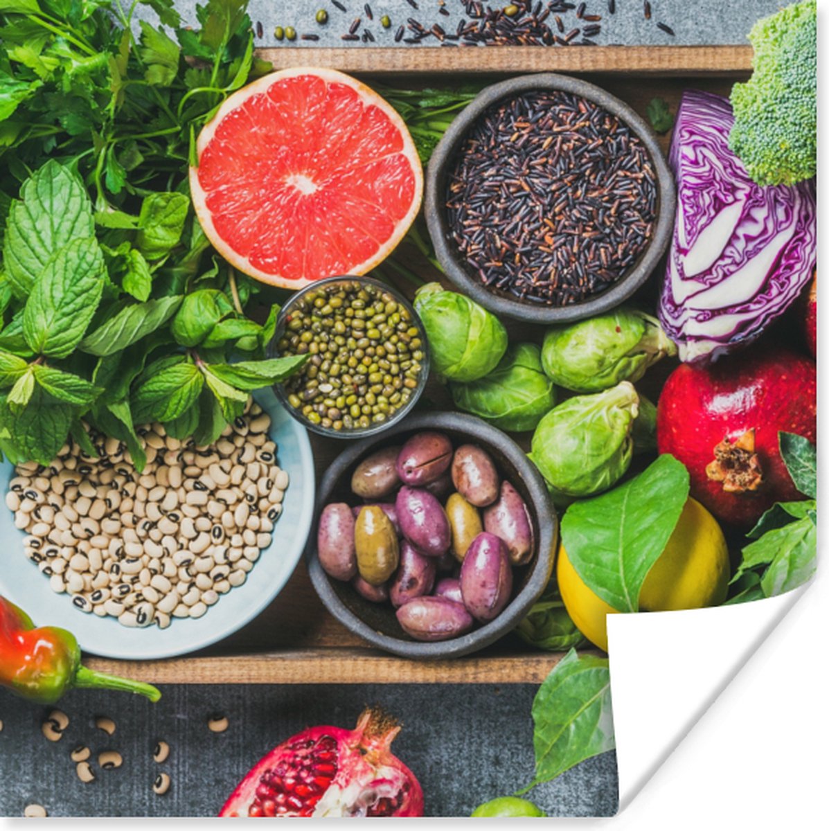 Poster Kist - Fruit - Gezond - 50x50 cm