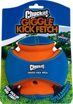 Chuckit! Giggle Kick Fetch - Hondenspeelgoed - Hondenbal - Stevig hondenspeeltje - Blauw/Oranje - Ø14 cm