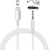 Aux kabel IPhone - Apple Lightning naar Aux Jack 3,5 mm voor iPhone - Lightning naar 3,5 mm Hoofdtelefoonaansluiting Adapter - Lightning en AUX kabel - Lightning-apparaten - Muziek luisteren - wit