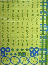 12 delige set Decoratiepapier/Scrapbookpapier Blauw/Groen
