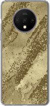 Geschikt voor OnePlus 7T hoesje - Glitter - Goud - Abstract - Siliconen Telefoonhoesje